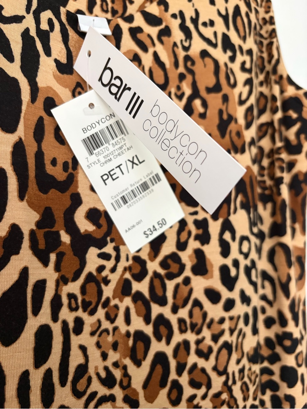Bar III Leopard-Print Midi Dress in Tan & Black - Picture 4 of 4